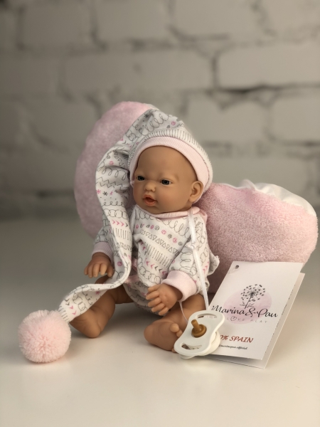 картинка испанские Пупс-мини "Малышка" с подушкой-сердечком (в коробке), 20 см, арт. 222 интернет-магазин TuKiTu.ru